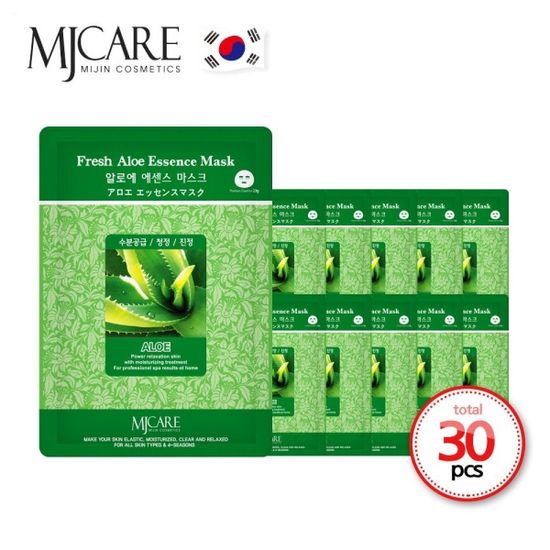 엠제이케어 에센스 마스크팩 알로에 30매 x 23g[WC11B