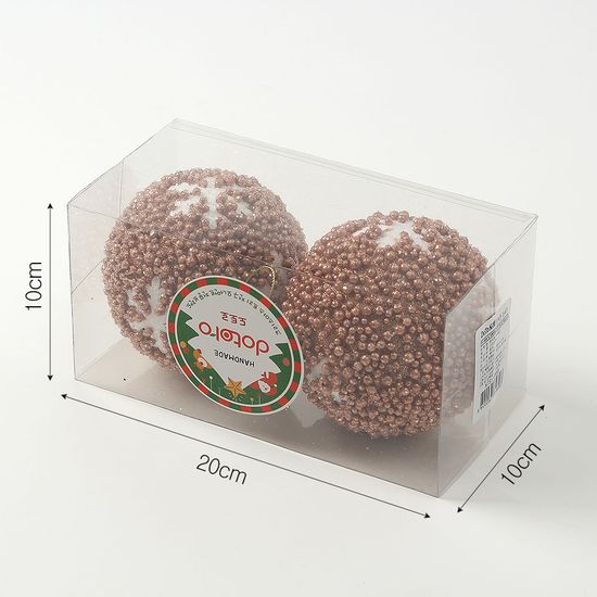 [도토로]로즈골드 글리터 장식볼 2p(10cm) (눈결정)
