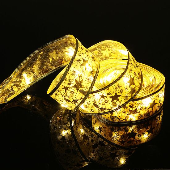 [도토로] LED 골드 리본 트리 전구 웜색 벽트리 조명 