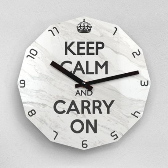 리플렉스 KEEP CALM AND CARRY ON 12각 무소음벽시계 KP12MBW