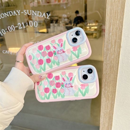 아이폰 14 13 12 11 자수 카메라 보호 실리콘 케이스