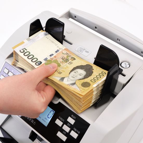현대오피스 V-550 상단적재방식 지폐계수기 