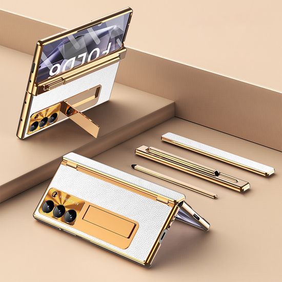 갤럭시Z폴드7 펜 포함 수납 더블 힌지보호 가죽케이스