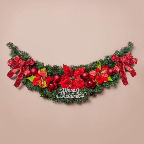 120cm 레드 크리스마스 가랜드 DIY 가렌드