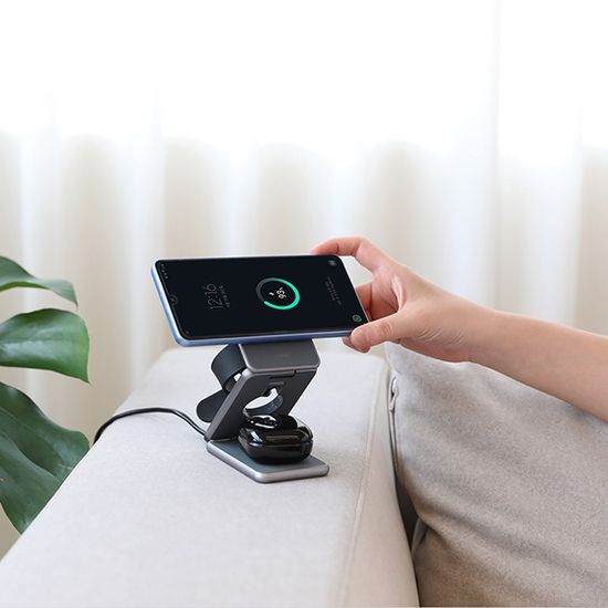 무아스 15W 폴더블 3 in 1 맥세이프 무선충전기