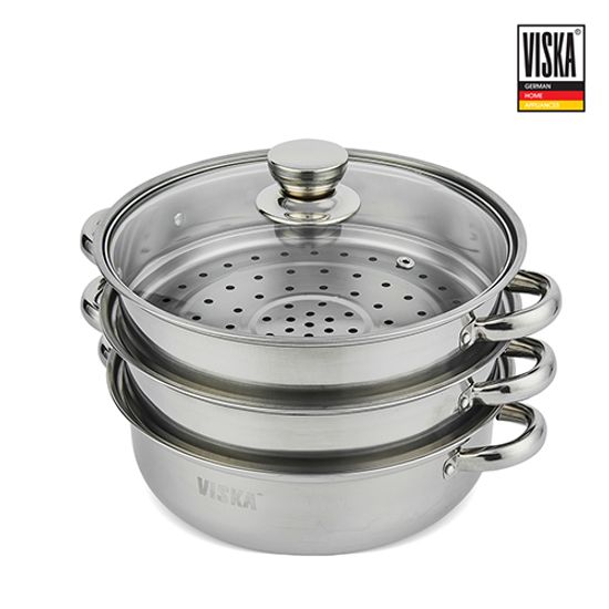 비스카 스테인레스 3단 찜솥 냄비 VK-MG300S