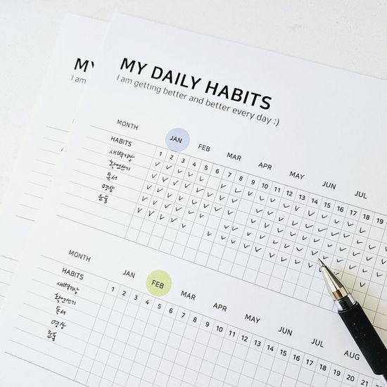 해빗 루틴 습관 트래커 1년분 목표 달성 달력 플래너