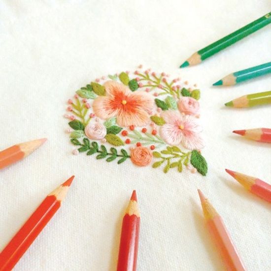 프랑스자수 패키지 DIY 꽃다이아몬드 에코백 화이트