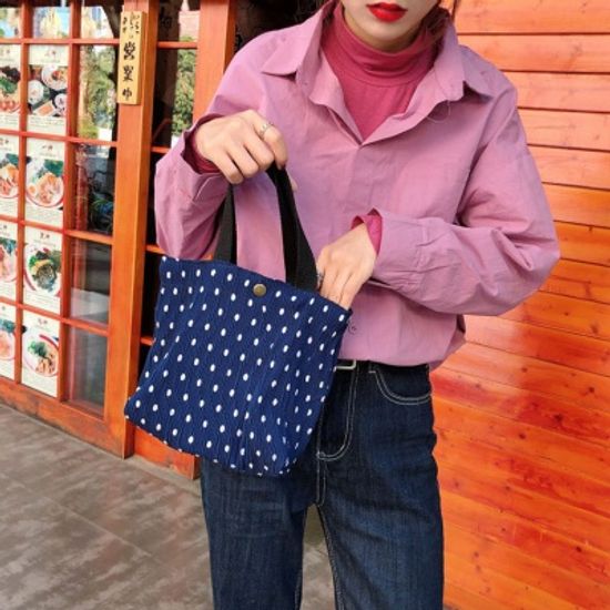 어나더뷰 패턴 플리츠 미니 도트백 에코백 853