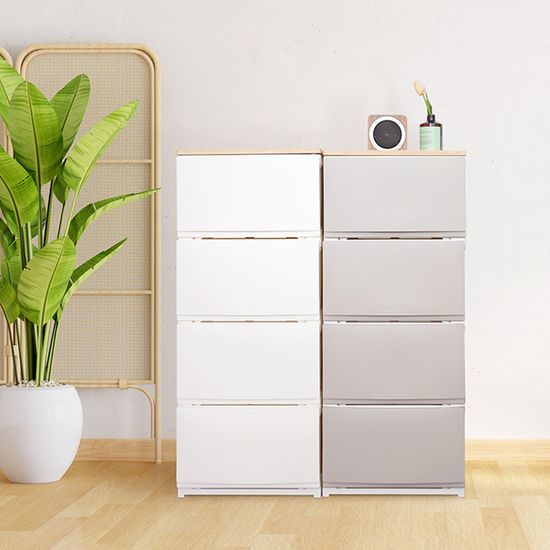 젠틀리 우드상판 플라스틱 서랍장 일반형/와이드형 