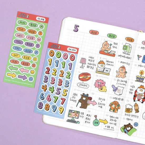 에브리 홀리데이 스티커 20종 랜덤팩 VER.2