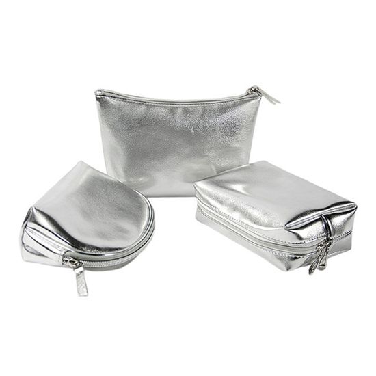 [1+1] 메탈릭 실버 파우치 3종