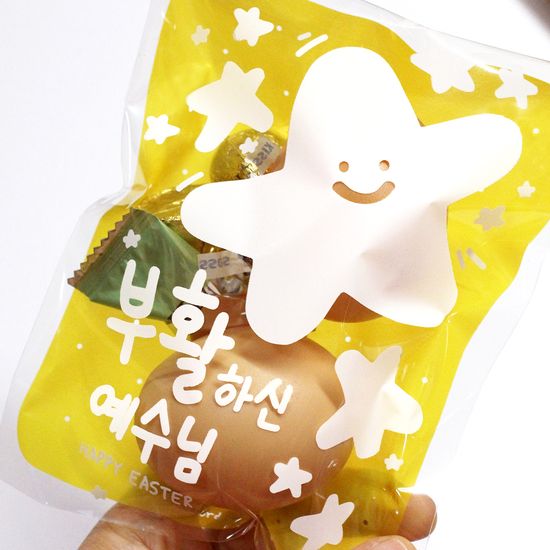 부활절 달걀 2구 접착비닐 (100개, 4종set)_BF