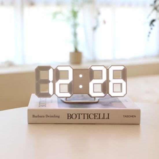 [무아스] 미니 화이트 LED 시계 탁상시계