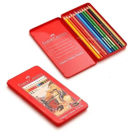 파버카스텔 유성색연필 틴(철제) 12색 115844