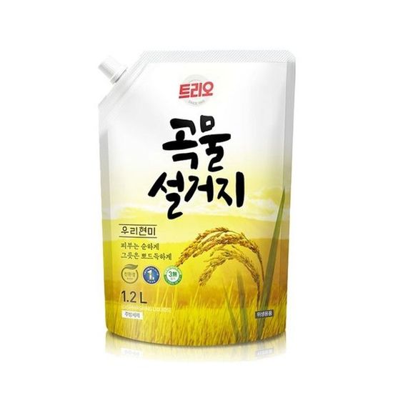애경 트리오 곡물설거지 우리쌀겨 1.2L 리필(WE1150B)