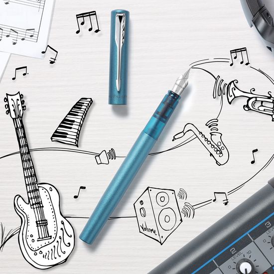 파카 벡터 XL 메탈릭 틸 블루 만년필