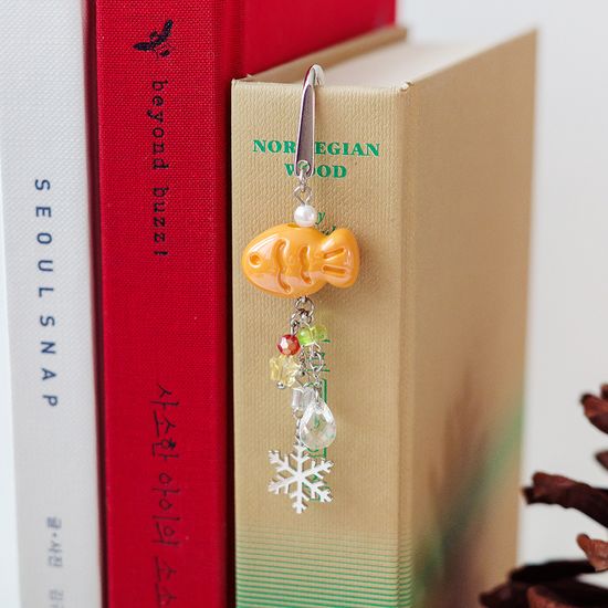 겨울엔 붕어빵 책갈피 금속 북마크 겨울