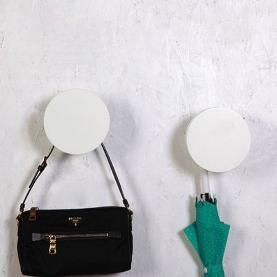 2개 세트 화이트 도트 월데코 훅140