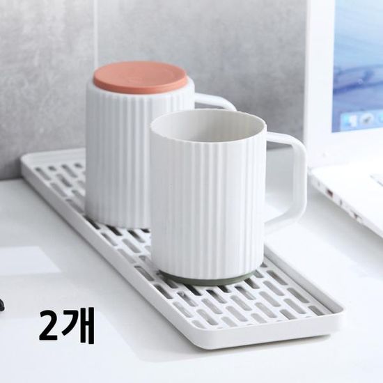 식기건조 트레이 일자형 2개 미니 물빠짐 수저건조대