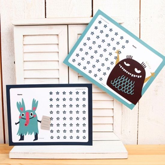 [기성]칭찬스티커판 set 해피몬스터