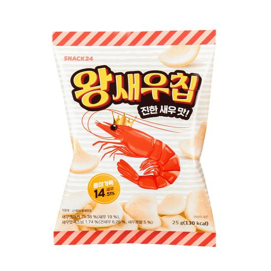 스낵24 왕새우칩 25g 30개입 1박스