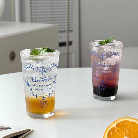 마메종 블루로즈 유리컵 글라스 텀블러 315ml 1p