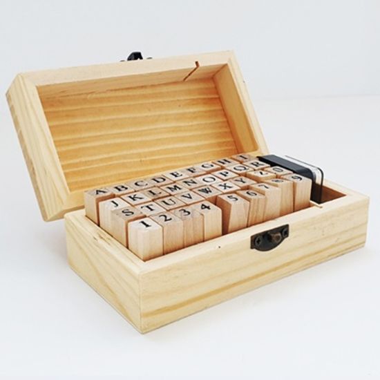 알파벳 대문자 숫자 나무도장 우드 스탬프 세트
