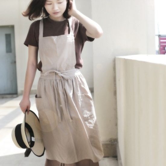 하이디 린넨 원피스 앞치마 공방 플로리스트앞치마