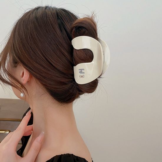 심플 배색 아크릴 c모양 헤어핀 집게핀 고정핀 머리핀