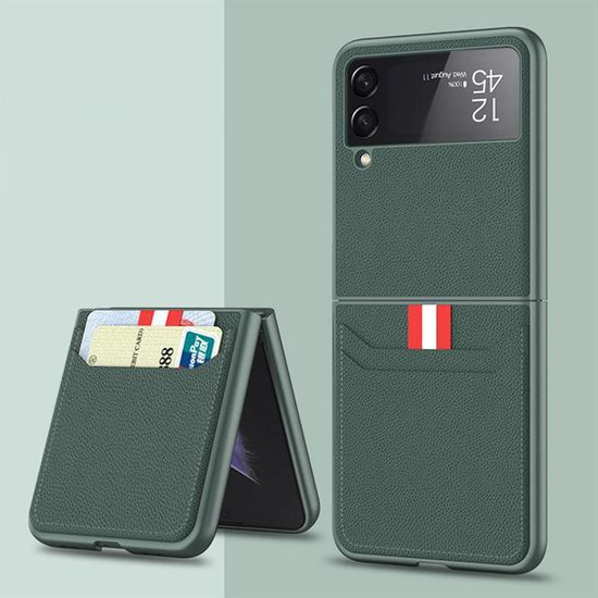 갤럭시Z플립3 심플 가죽 카드수납 슬롯 휴대폰 케이스