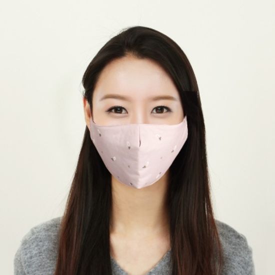 다회용 필터 면마스크(핑크)/ 빨아쓰는 입체마스크