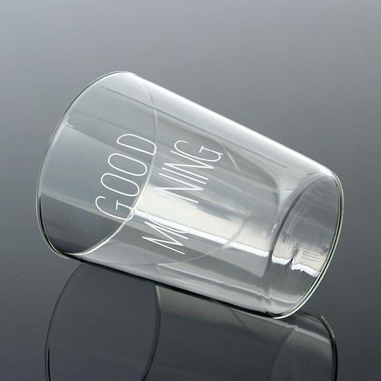 [로하티] 굿모닝 투명 유리컵(400ml)