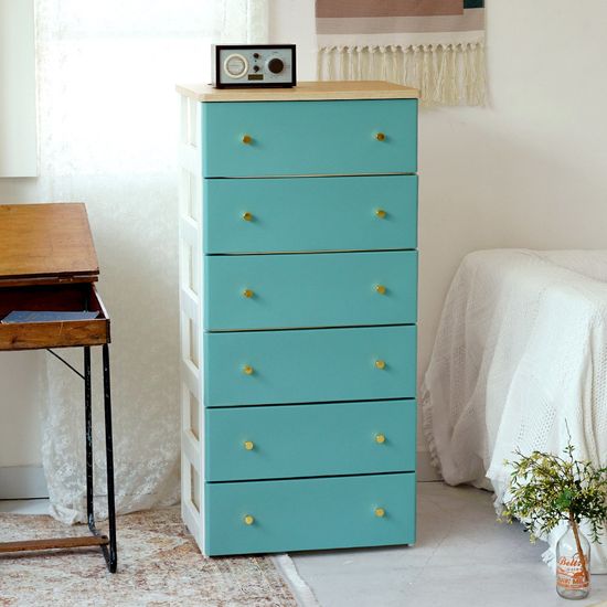 데이지 우드상판 서랍장 3단 4단 5단 6단 골드핸들