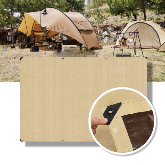 노바리빙 타포린 방수포 베이지 장마 태풍 캠핑