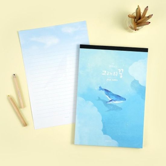 핑크풋 고래패드편지지