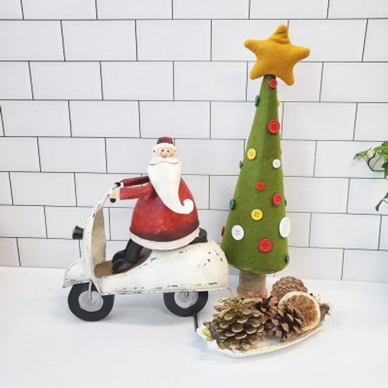 스쿠터 산타클로스 철제 장식 (라지)
