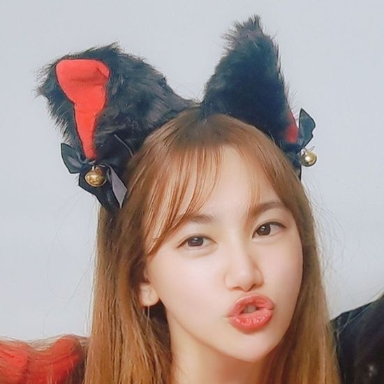 방울 고양이 귀 머리띠 블랙앤레드(WCF0084)