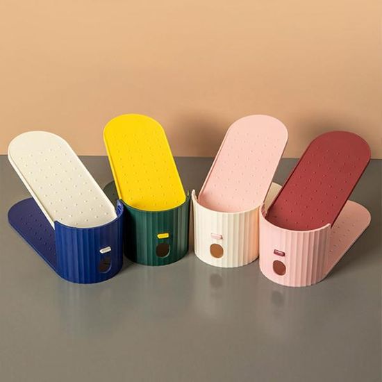 현관 슈즈렉 신발정리대 수납 정리함 핑크레드 F649