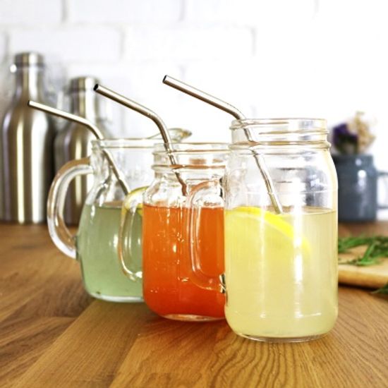 브리니클 스테인레스 215mm 곡선 스트로우 4개 셋트