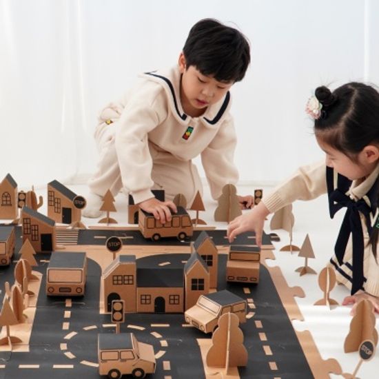 나만의 동네 종이집 종이자동차 종이블럭 블럭빌리지