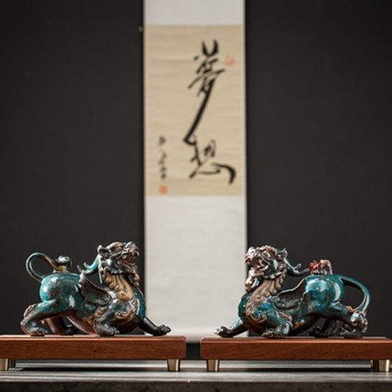 건강 효도 개업선물 천록수 도자기 재물상 나무판추가