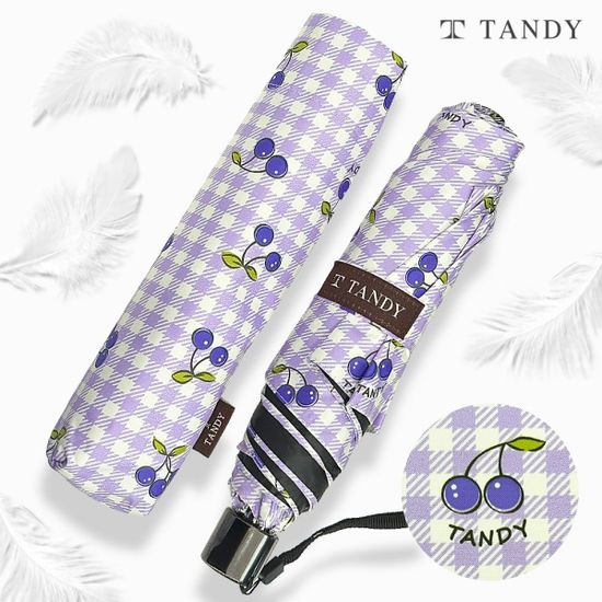 탠디 깅엄체리 3단 초경량 암막 우양산