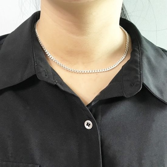 커브 4mm 은목걸이 925실버 대중적인
