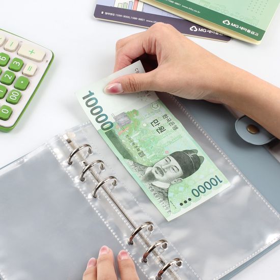 리코즈 A6 6공 현금바인더 세트 다이어리 속지 가계부