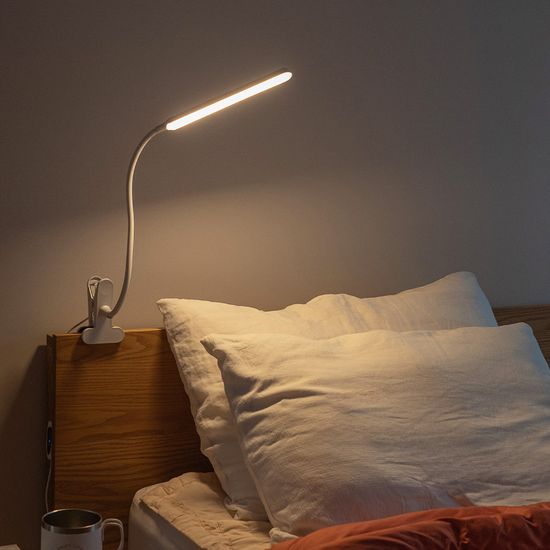 아이린 10단 밝기 슬림 집게 LED 스탠드,화이트