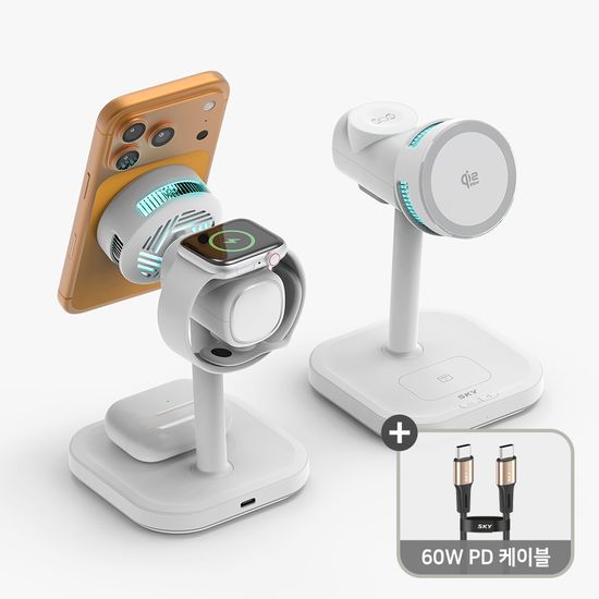 스카이 Qi2.2 4in1 맥세이프 고속 충전기 +60W 케이블