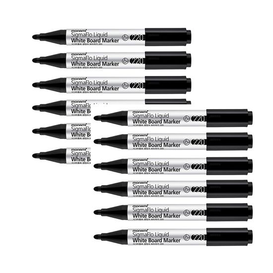 모나미 생잉크 보드마카220 블랙 둥근닙(12개입)