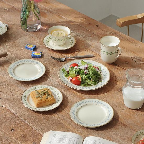 앤틱한 시라 쿠스 인디언 무늬 접시 1p 샐러드 브레드