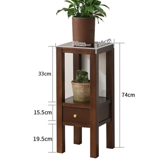 원목 서랍형 화분 진열대 (74cm) (월넛)
